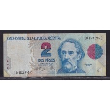 ARGENTINA COL. 737f BILLETE DE 2 PESOS CONVERTIBLES